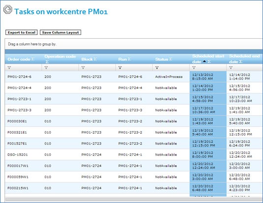 Screenshot of web reports